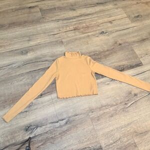 Aerie Ribbed Turtleneck‎ Tan Size Small